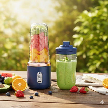 Portable Electric Blender USB Rechargeable Mini Personal Juicer 6 Blades 3Gears